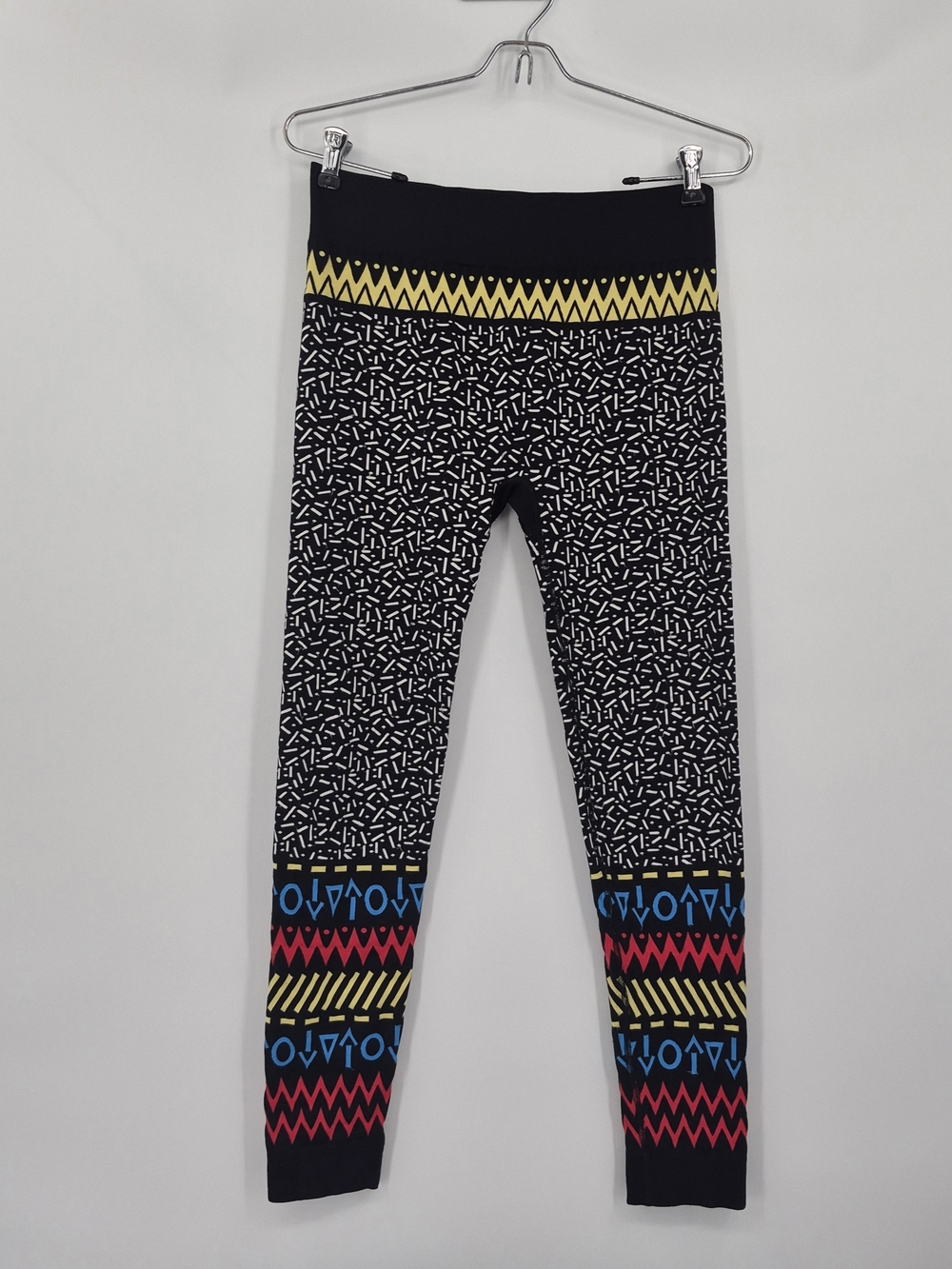 Colorful Crazy Aztec Tribal Retro Leggings Size Large Confetti Design